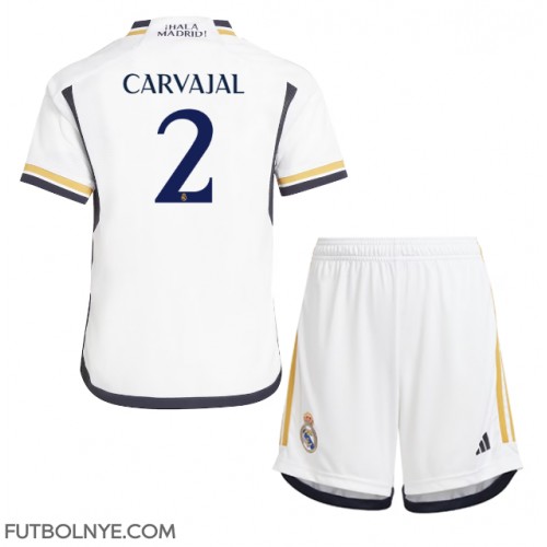Camiseta Real Madrid Daniel Carvajal #2 Primera Equipación para niños 2023-24 manga corta (+ pantalones cortos)